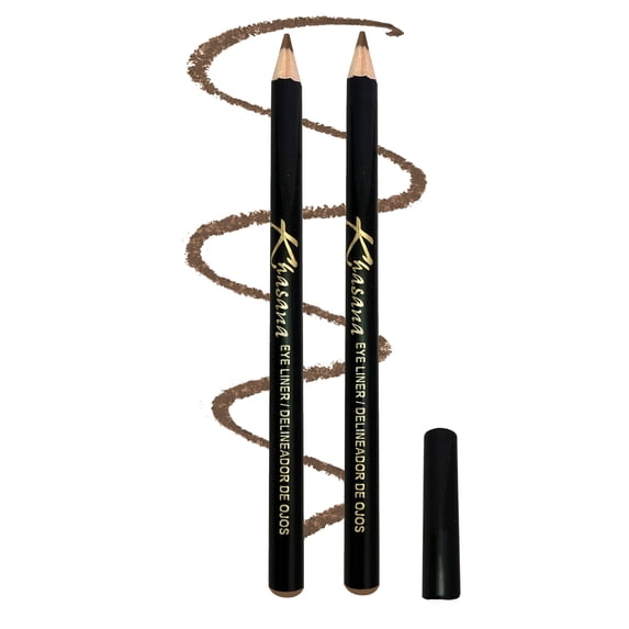 Khasana Eyeliner Pencil, Glide On, Waterproof, Ultra Smooth & Creamy Application, Long-Lasting, Matte Finish Versatility, Smudge-Proof, Ophthalmologist Tested, Cruelty Free & Vegan, Pack-2 Lite Brown