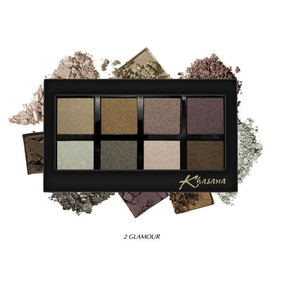 Khasana Highly Pigmented Eyeshadow Palette, Eye Makeup Shimmer & Matte Shades, Long Wear Blendable Formula #2 Glamour