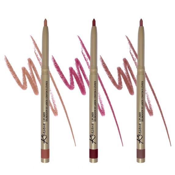 Khasana Lip Liner - Automatic Pencil Set, Smooth Creamy Application, Long-Lasting, Nourishing & Moisturizing Formula. Transfer-Proof. Pack 3