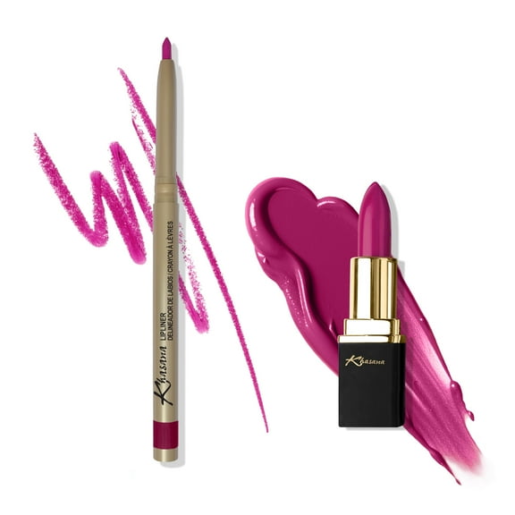 Khasana Lipstick & Automatic Lip Liner Set, Matte, Soft and Smooth Lip Color Kit, Vitamin E & C Infused for Nourishment, Hydration & Protection, Long Lasting, Color Matched Gift Set