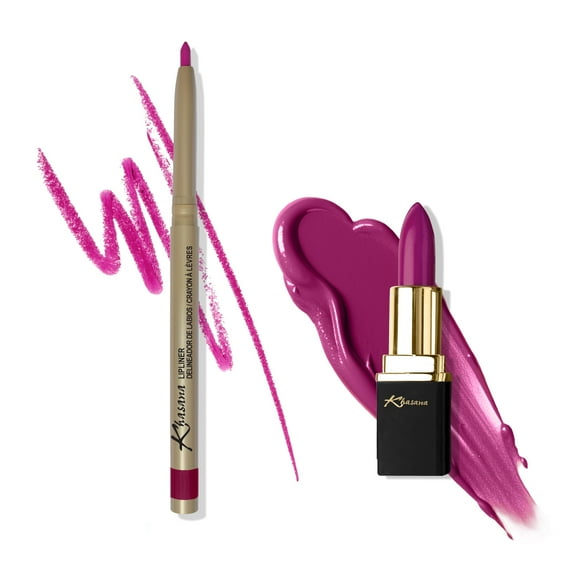 Khasana Lipstick & Automatic Lip Liner Set, Matte, Soft and Smooth Lip Color Kit, Vitamin E & C Infused for Nourishment, Hydration & Protection, Long Lasting, Color Matched Gift Set