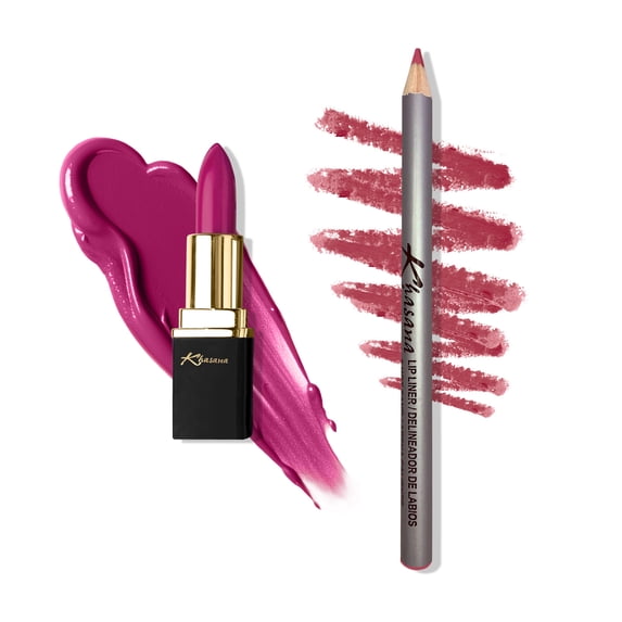 Khasana Lipstick & Lip Liner Set, Matte, Soft and Smooth Lip Color Kit, Vitamin E & C Infused for Nourishment, Hydration & Protection, Long Lasting, Color Matched Gift Set