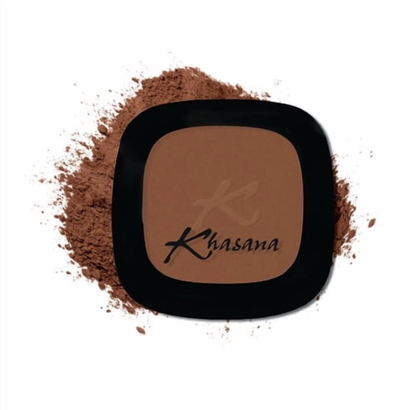 Khasana Pressed Powder, Dual Wet & Dry Foundation, Vitamin E & C Infused, Apply Wet for Maximum Coverage or Dry for Finishing, Matte Poreless, Setting Makeup, Flawless Finish #5 Ebony