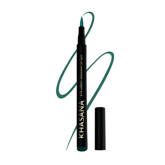 Khasana Ultra Advanced Liquid Eyeliner, Waterproof & No Skip Formula, 24 Hrs -Stay All Day, 2X The Intensity - Soft & Precise Tip, Quick Dry & Smudge Resistant, Vegan. #5 Radiant Green