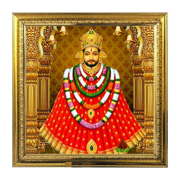 Khatu Shyam God Idol Photo Frame Pooja Hindu Devi Devta Photo Frame Wall Decor Puja Temple Photo Frame 5.4 in