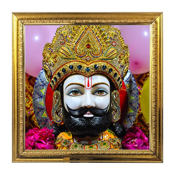 Khatu Shyam God Idol Photo Frame for Pooja Hindu Bhagwan Devi Devta Photo Frame Wall Decor Puja Temple Photo Frame 5.4 in