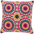 thumbnail image 1 of Khavi KHV-002 22"H x 22"W Square Pillow Cover Pink/Denim/Teal/Yellow/Purple/Blue, 1 of 3