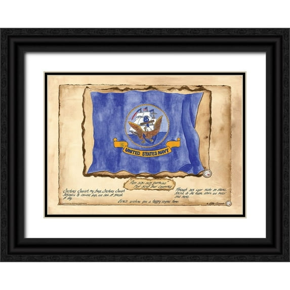 Khayat, Natalie 32x24 Black Ornate Wood Framed with Double Matting Museum Art Print Titled - Navy