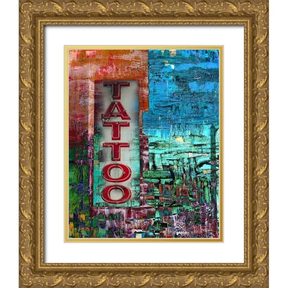 Khilnani, Rajiv 15x18 Gold Ornate Wood Framed with Double Matting Museum Art Print Titled - Tatoo