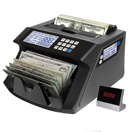 Khippus PRO4700 Money Bill Counter with UV/MG/IR Counterfeit Detection, 3 Large Displays, Bill Value Counting, Add & Batch Modes – for USD & Euro