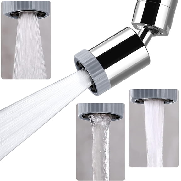 Khlethos 3-Function Swivel Faucet Aerator, 360 Rotating Kitchen Sink Nozzle, Solid Brass