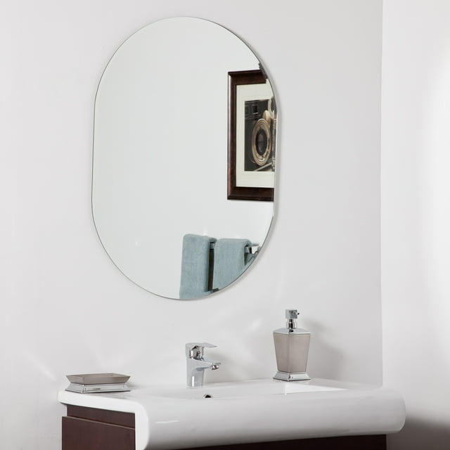 Decor Wonderland Khloe Bathroom Mirror - Oval Frameless - Walmart.com