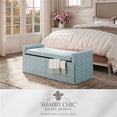 thumbnail image 1 of Khloee Bench Indes Blue Ground Linen 50.2L x 19.6W x 22H Upholstered Square Arms, 1 of 9