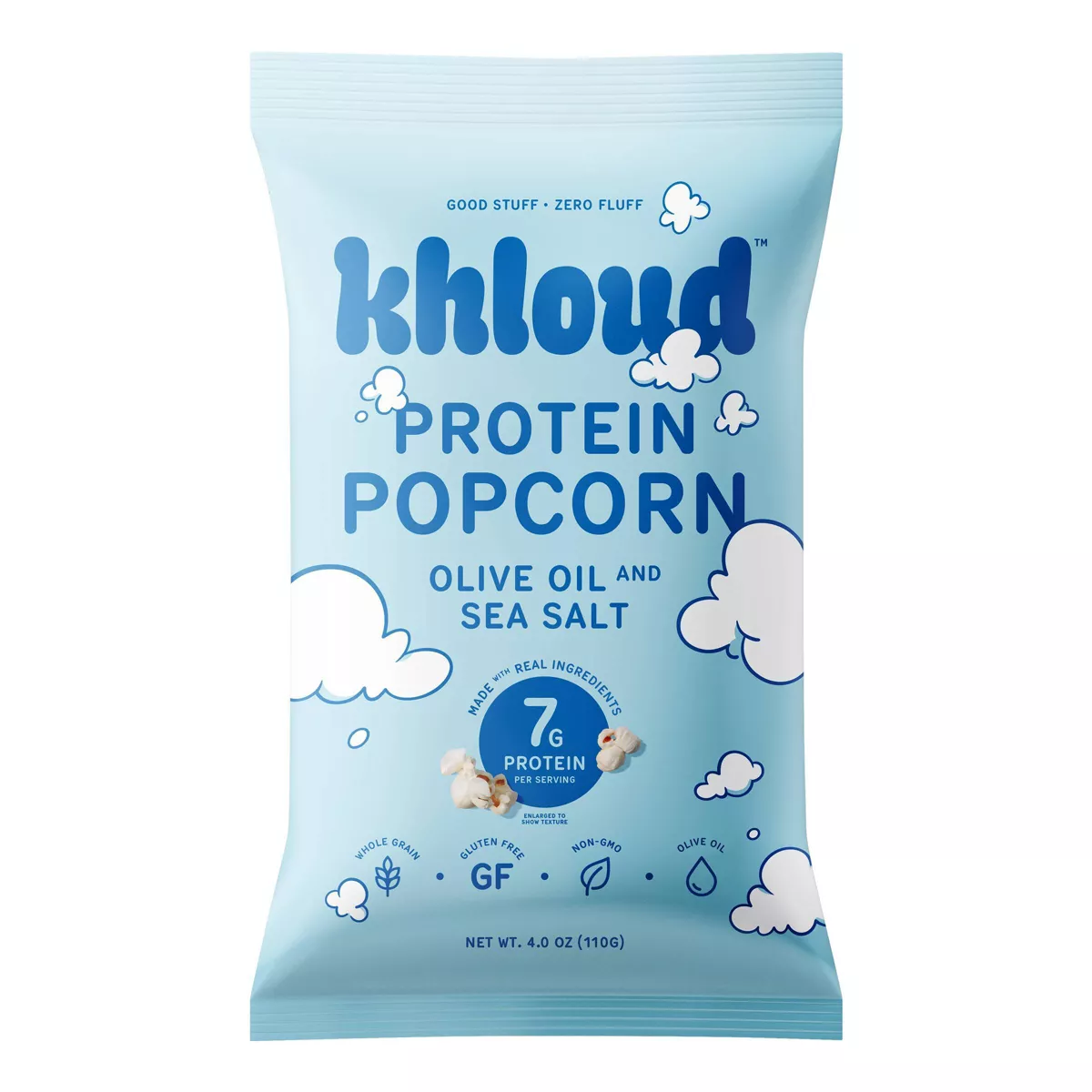 Khloud Olive Oil Sea Salt Protein Popcorn; Gluten Free; Non-GMO