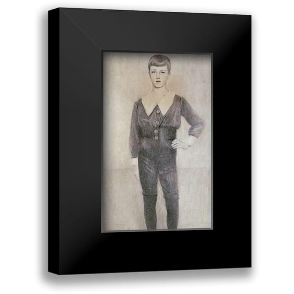 Khnopff, Fernand 10x14 Black Modern Framed Museum Art Print Titled - Prince Leopold of Belgium