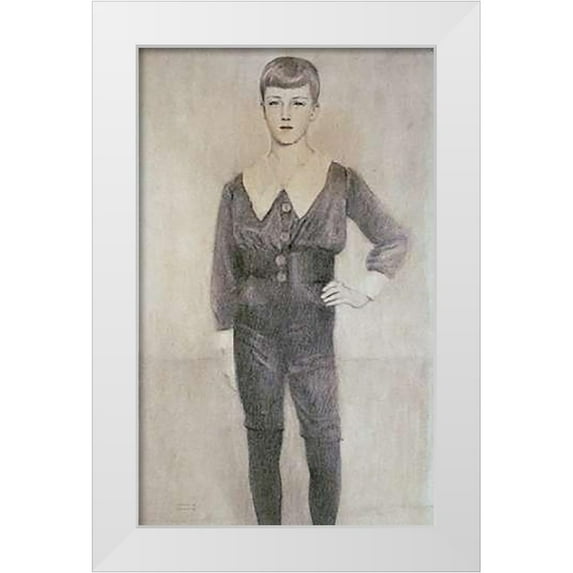 Khnopff, Fernand 21x32 White Modern Wood Framed Museum Art Print Titled - Prince Leopold of Belgium