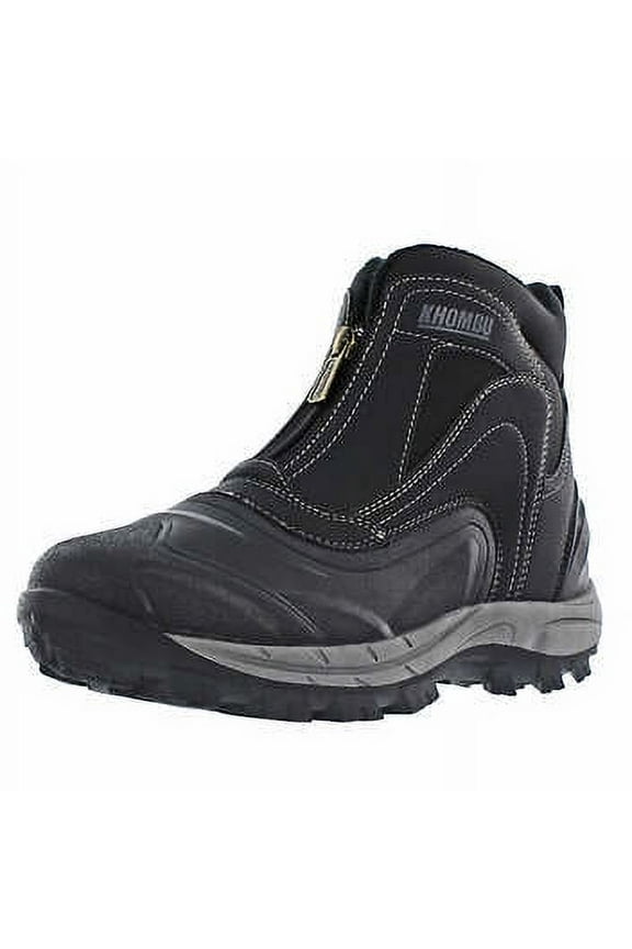 Men’s Size 8 Waterproof Winter Snow Boots – Hybrid Zip Front, Insulated,