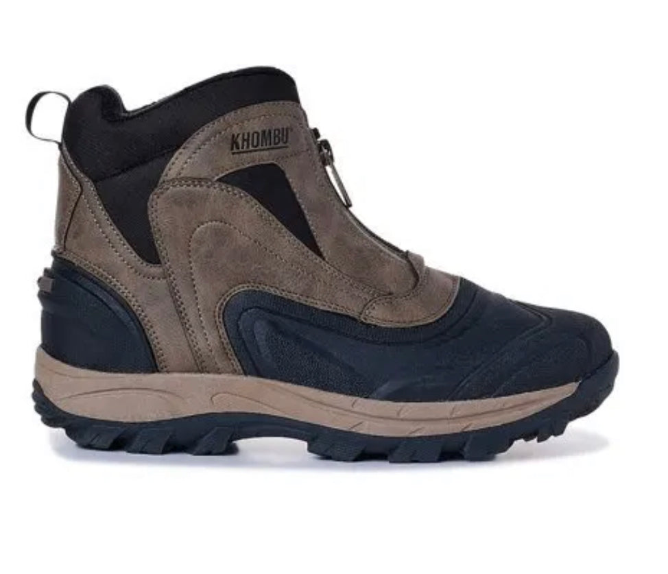 Khombu Men's Winter boot with Cuchioned footbed, Cliff, Zipup Hiker Boo 1624939 Size 8