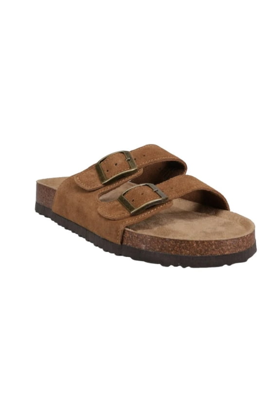 Women's Lightweight Suede Sandal, Brown - Size 6