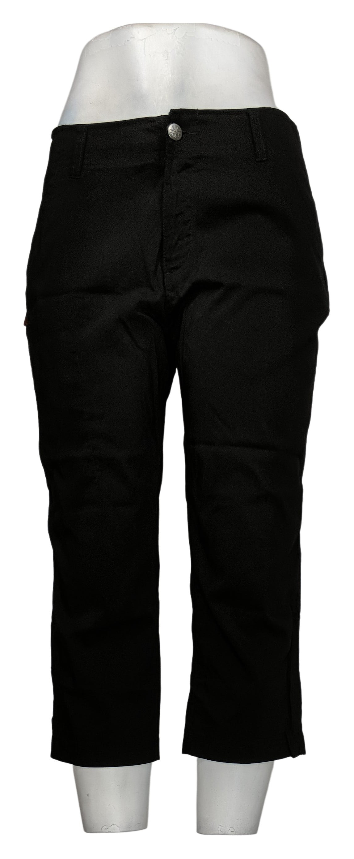 Khombu Women's Pants Sz M Stretch Capri w/Pockets Black