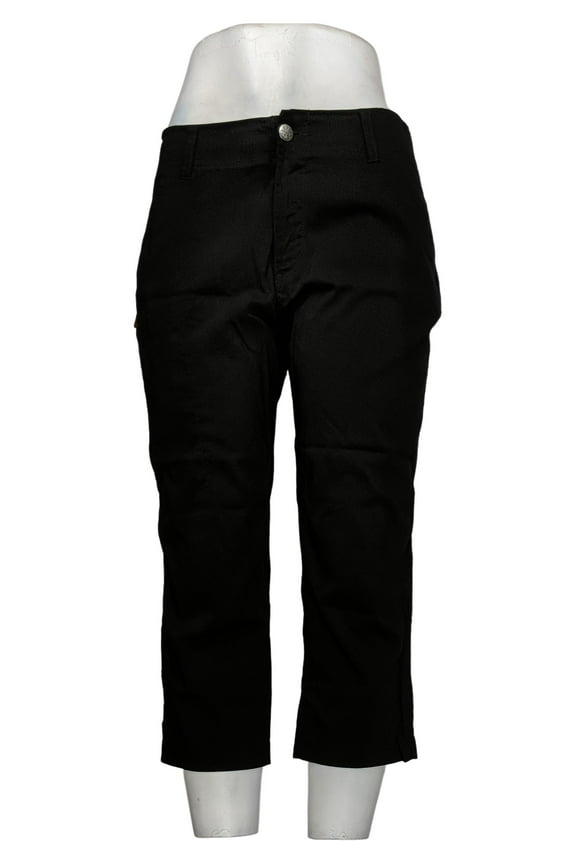 Women's Pants Sz M Stretch Capri w/Pockets Black