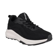 Khombu Womens Sneakers Memory Foam Insole Breathable Upper Lightweight Padded Collar, Black - Size 6