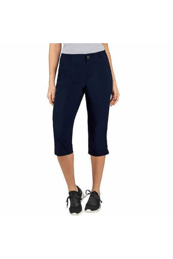 Women's Stretch Capri Pants (Black, X-Small)