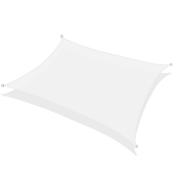 Khomo Gear 8 x 12 Ft White Rectangle Shade Sail, UV Resistant