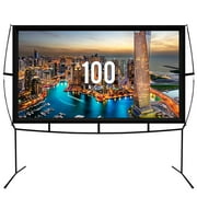 Khomo Gear Jumbo 100 Inch 169 Portable Outdoor and Indoor Theater Projector Screen with Stand Legs