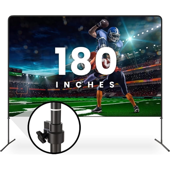 Khomo Gear Stand 180" Projector Screen with Stand & Carry Bag, White