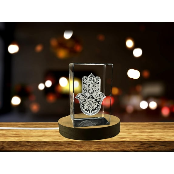 Khomsa| 3D Engraved Crystal Keepsake | Gift/Decor| Collectible | Souvenir | personalized 3D crystal photo gift |Customized 3d photo Engraved Crystal | Home decor