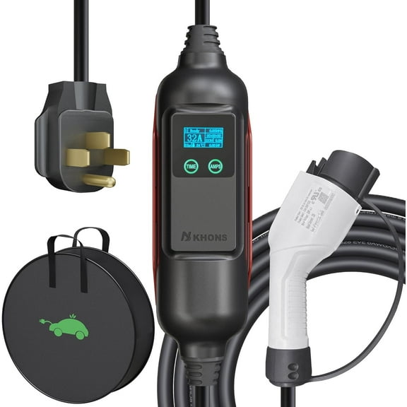 H KHONS Level 2 EV Charger for J1772 EV - 32Amp 240V Portable Mobile Electric Car Charging Station with NEMA 14-50 Plug, APP