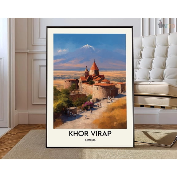 Khor Virap Armenia Mount Ararat Poster, Unframed Paper Poster 8x10in