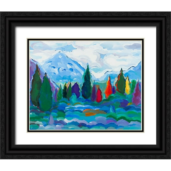Khorasani, Hooshang 14x12 Black Ornate Wood Framed with Double Matting Museum Art Print Titled - Glacier Legacy #2