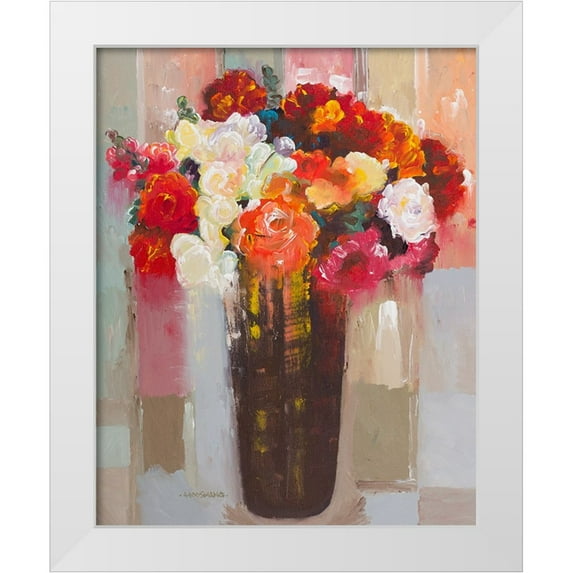 Khorasani, Hooshang 15x18 White Modern Wood Framed Museum Art Print Titled - Rose Romance