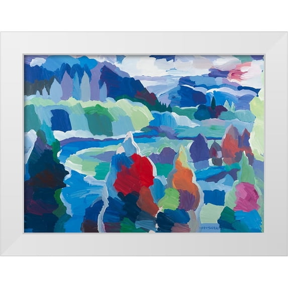 Khorasani, Hooshang 18x14 White Modern Wood Framed Museum Art Print Titled - Color round the Bend