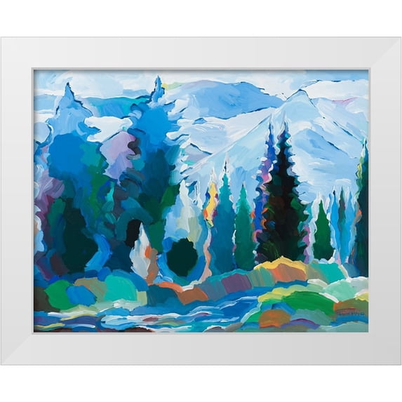 Khorasani, Hooshang 18x15 White Modern Wood Framed Museum Art Print Titled - Blue Daydream