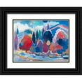 thumbnail image 1 of Khorasani, Hooshang 24x19 Black Ornate Wood Framed with Double Matting Museum Art Print Titled - Stream Side Gathering #2, 1 of 4