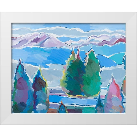 Khorasani, Hooshang 24x20 White Modern Wood Framed Museum Art Print Titled - Thoughts of Blue