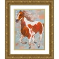 thumbnail image 1 of Khorasani, Hooshang 25x32 Gold Ornate Wood Framed with Double Matting Museum Art Print Titled - Painted Horse, 1 of 4