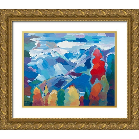 Khorasani, Hooshang 31x26 Gold Ornate Wood Framed with Double Matting Museum Art Print Titled - Natures Composition