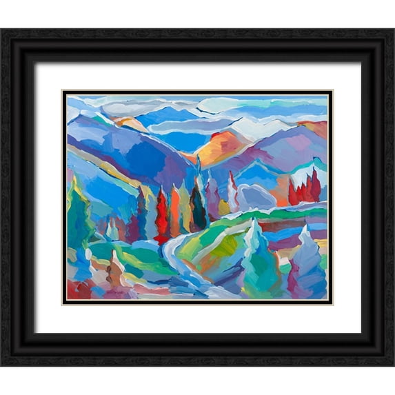 Khorasani, Hooshang 32x26 Black Ornate Wood Framed with Double Matting Museum Art Print Titled - Colorado Composition #5