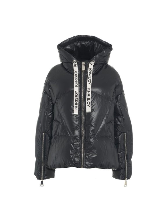 womens Khris Shiny Down Jacket, 0, Black