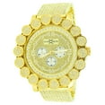 thumbnail image 1 of Khronos Custom Pave Watch Solid Stainless Steel Back Gold Tone Genuine Diamond Dial Iced Out Flower Bezel Jo Rodeo Jojino, 1 of 6