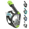 thumbnail image 1 of Khroom Full Face Snorkel Mask for Adults | CO2 Safe | Fullface Diving Mask (Green, from 5'7"), 1 of 7