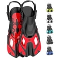 thumbnail image 1 of Khroom snorkel fin adult / children | size 1.5-11.5 | short snorkeling fins / flippers in best travel size | adjustable snorkel fins | short fins for snorkeling | diving fins (black 8.5-11.5), 1 of 1