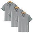 thumbnail image 1 of Khunlpohl 3Pack Set Kids’Cotton Collared Short Sleeve Button down Shirt Solid Color School Uniform Sports Tops, 1 of 4