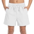 thumbnail image 1 of Khunlpohl Big Boy's Shorts Drawstring Elastic Waisted Solid Color Short Pants Summer Sports Vacation Beach Swimming Bottoms, 1 of 6