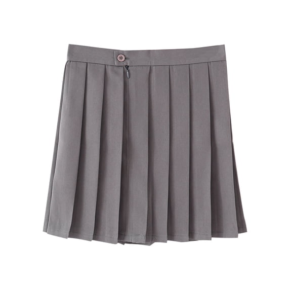 Khunlpohl Big Girls Pleated Skorts Cotton Button Solid Color Skirts Summer Basic Casual Uniform Skirt 11-18 Years