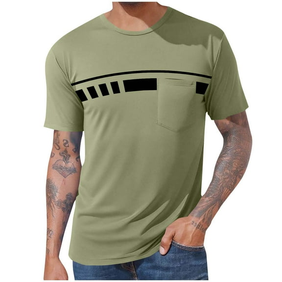 Khunlpohl Big and Tall Shirts for Mens Short Sleeve Tee with Pockets Casual Crewneck Loose Tshirts M-4XL